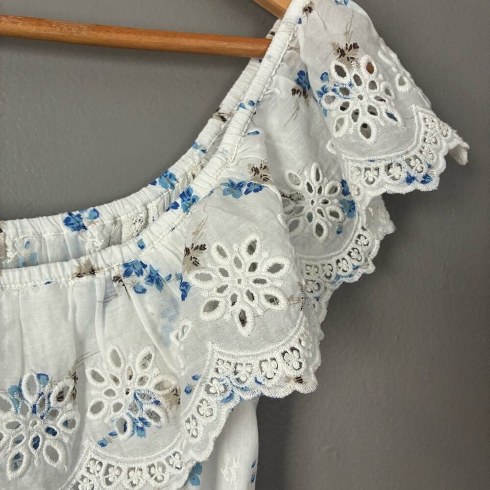 LoveShackFancy Cotton mini dress | Feminine Cottagecore Coquette Eyelet Spring 2 - Picture 7 of 14